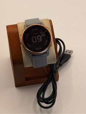 Garmin Fenix 6s Sapphire, Tested, Charger Included, Rare Color, No Scratch